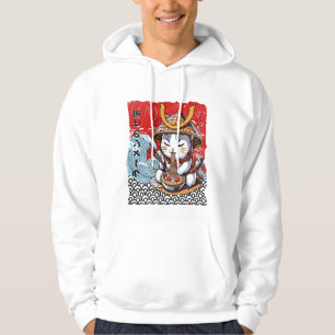 Zen Samurai Cat Noodle Delight Hoodie