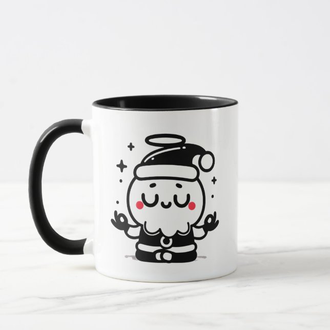 Zen Santa – Cute Meditating Santa Claus Holiday Mug (Left)