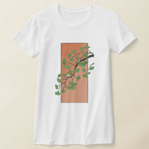 Zen Serenity: Minimalist Ginkgo Tree T-Shirt