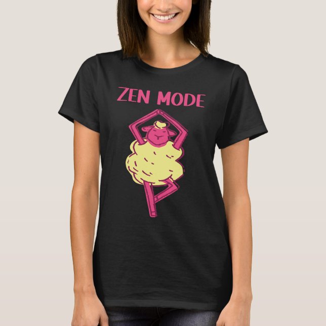 Zen sheep Yoga  Animals Workout Calm T-Shirt (Front)