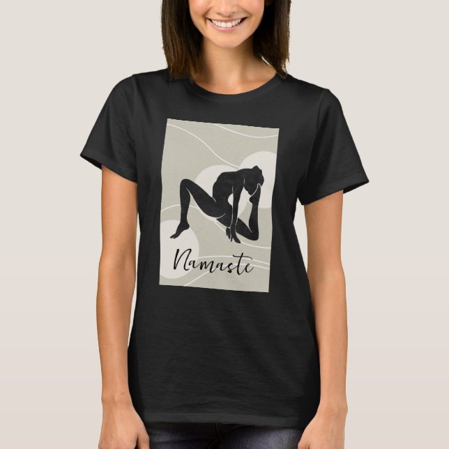 Zen silhouette yoga meditation health namaste T-Shirt (Front)