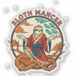 Zen Sloth Mancer Wizard Mystical Fantasy Animal