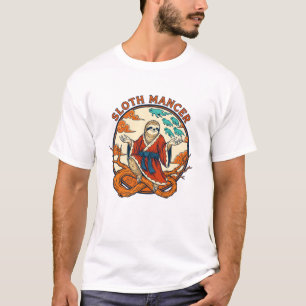 Zen Sloth Mancer Wizard Mystical Fantasy Animal T-Shirt