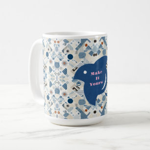 ZEN:Soft Blue & White Serenity Customizable Coffee Mug