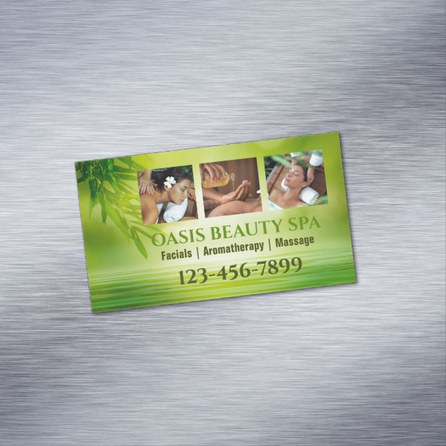 Zen SPA Beauty Salon Aromatherapy Massage Therapy Magnetic Business Card (In Situ)
