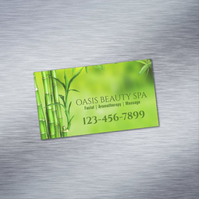 Zen SPA Salon Aromatherapy Massage Therapist Magnetic Business Card (In Situ)