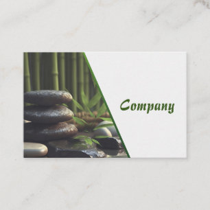 Zen Spa Wellness tranquility white green Business Card