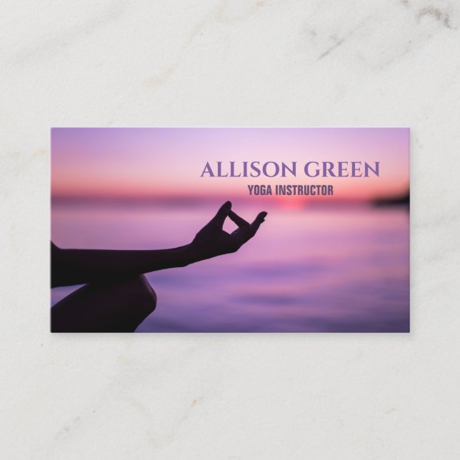 Zen Spiritual Wellness Meditation Yoga Instructor  Business Card (Front)