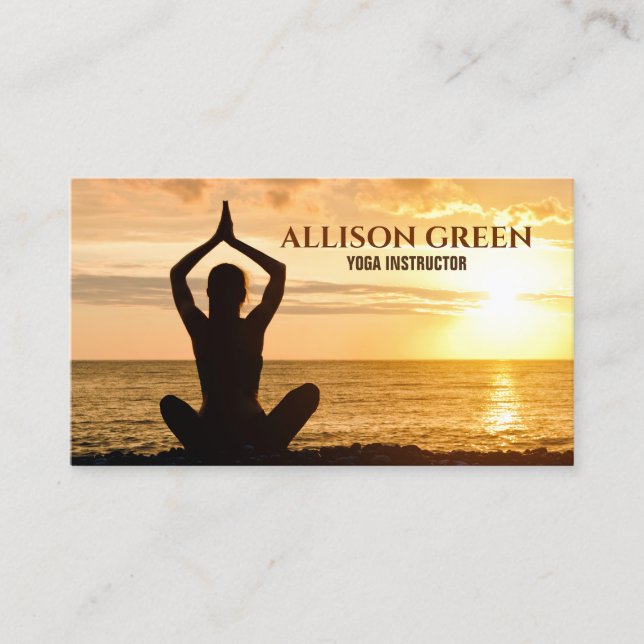 Zen Spiritual Wellness Meditation Yoga Instructor  Business Card (Front)