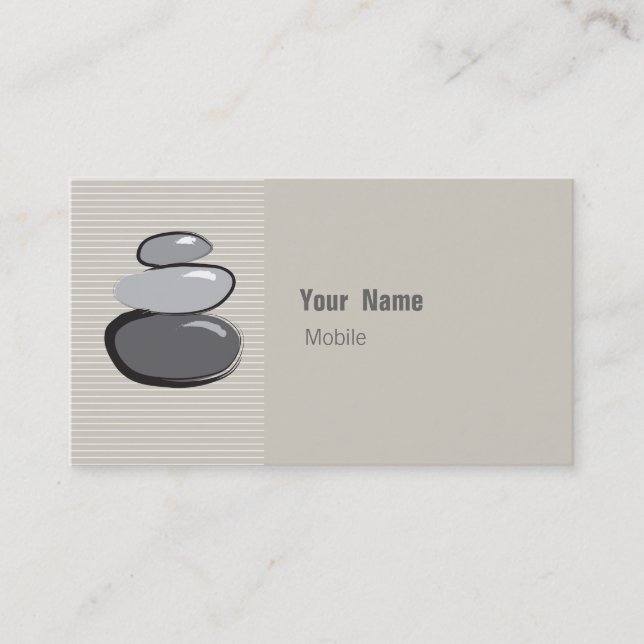 Zen Stacked Stone Sketch Business Card (Front)