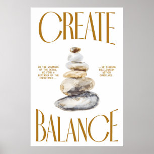 Zen Stone Art Print Inspirational Meditation