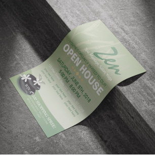 ZEN Stone Bamboo YOGA SPA Massage Salon Open House Flyer