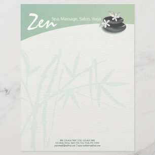 ZEN Stone Bamboo YOGA SPA Massage Therapy Salon Personalized Letterhead