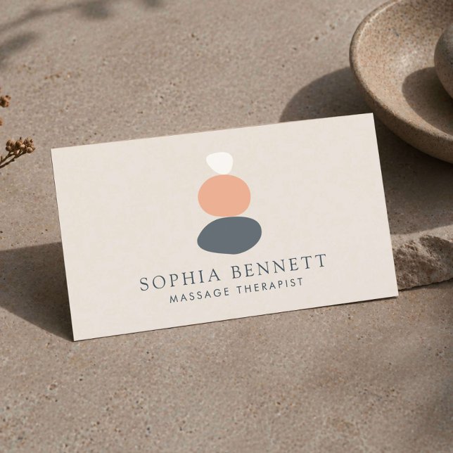 Zen Stone Massage Therapist Business Card (Creator Uploaded)