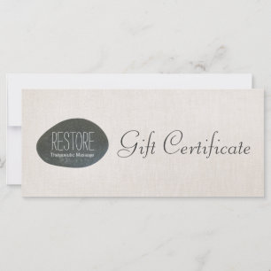 Zen Stone Massage Therapist Gift Certificate