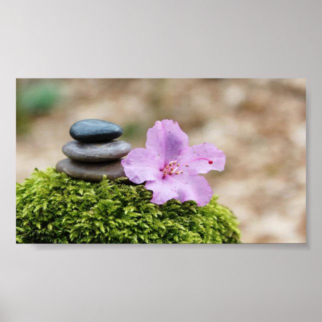 Zen Stones,Flower,Landscape  Poster (Front)