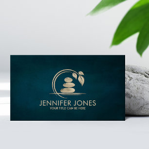 Zen Stones -harmony and tranquillity pastel gold  Business Card