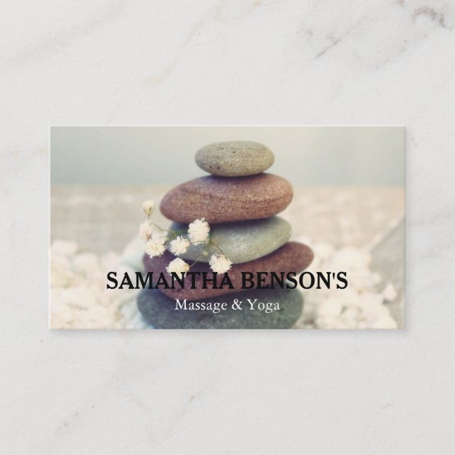 Zen Stones Massage Therapist Business Card (Front)