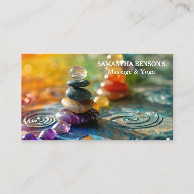 Zen Stones Massage Therapist Business Card (Front)