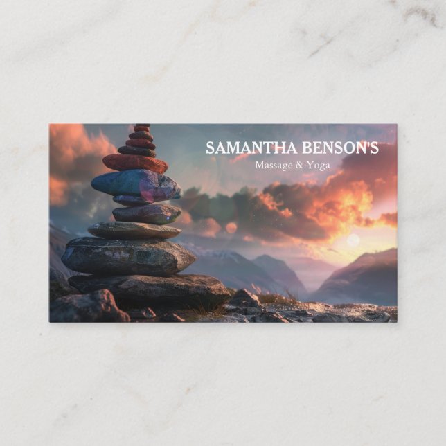 Zen Stones Massage Therapist Business Card (Front)