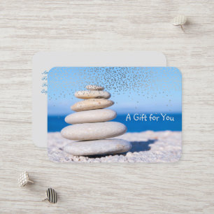 Zen Stones,Ocean,Confetti,Spa,Massage Discount Card