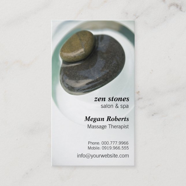 Zen Stones on Water Spa Skin Care Massage Salon Appointment Card (Front)