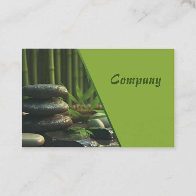 Zen Stones Spa Wellness Massage Business Card (Front)