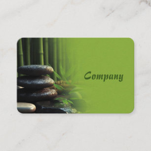 Zen Stones Spa Wellness tranquility fresh green Business Card
