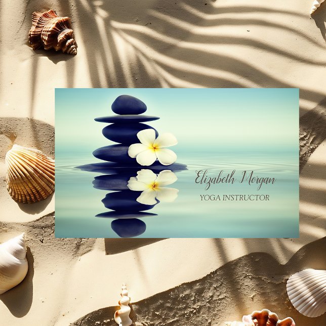 Zen Stones White Orchid Business Card (Creator Uploaded)