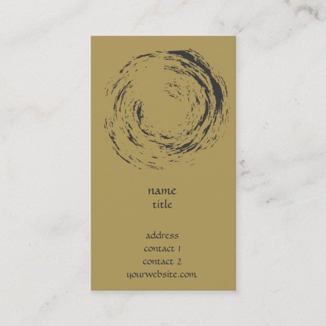 Zen Style - Circle in Brush Painting Business Business Card (Front)
