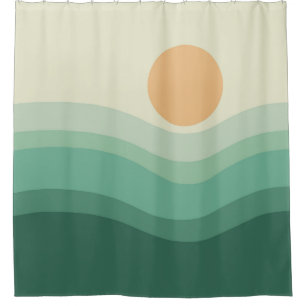 Zen Sun & Waves Shower Curtain