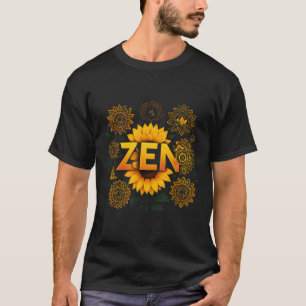 Zen Sunflower Mandala Spiritual Design T-Shirt