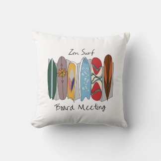 Zen Surf Board Meeting Cushion
