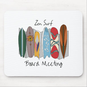 Zen Surf Board Meeting Mouse Mat