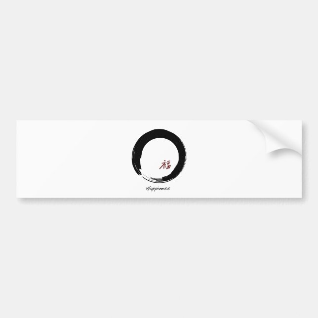 Zen Symbol with Happiness Character Bumper Sticker (Front)