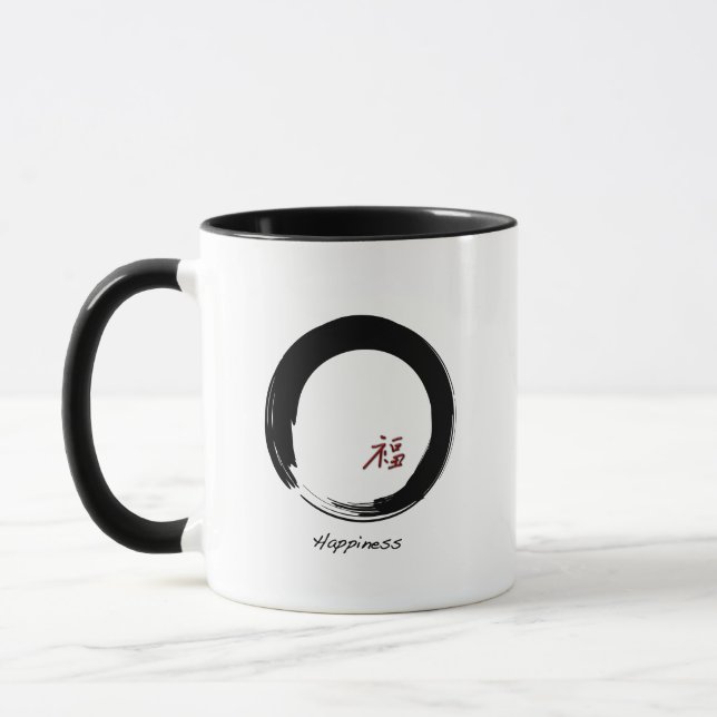 Zen Symbol with Happiness Character Mug (Left)