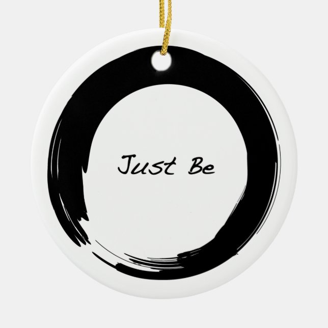 Zen Symbol with "Just Be" Ceramic Tree Decoration (Front)