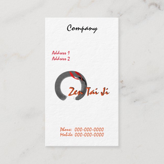 Zen Tai Ji Business Card (Front)