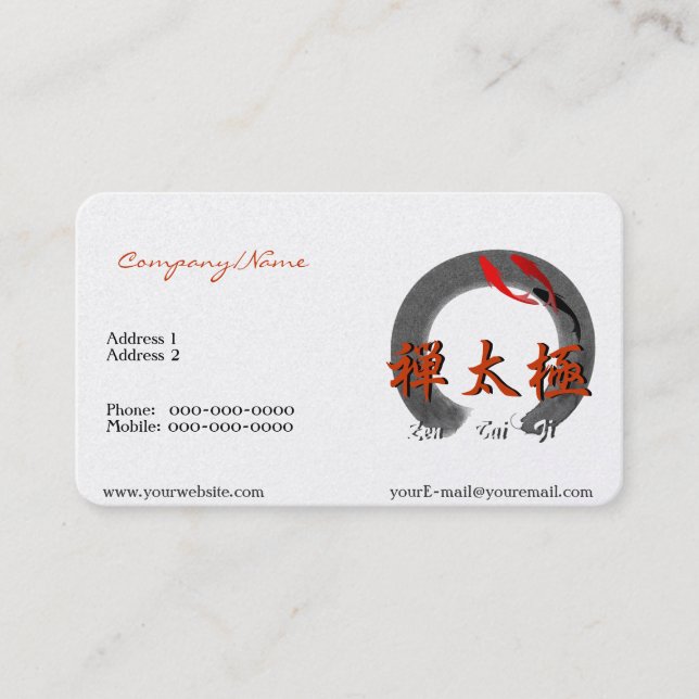 Zen Tai Ji with Kois Business Card (Front)
