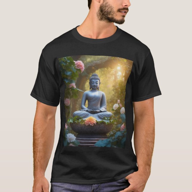 "Zen Threads: Buddha-Inspired Tranquillity Tee" T-Shirt (Front)