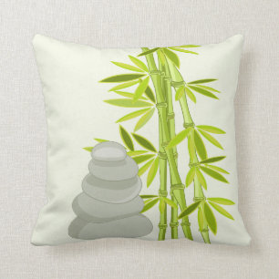 Zen tones and bamboo cushion