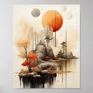 Zen Tranquillity: Mountainous Serenity Poster