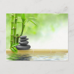 Zen tranquillity water garden by healing love postcard