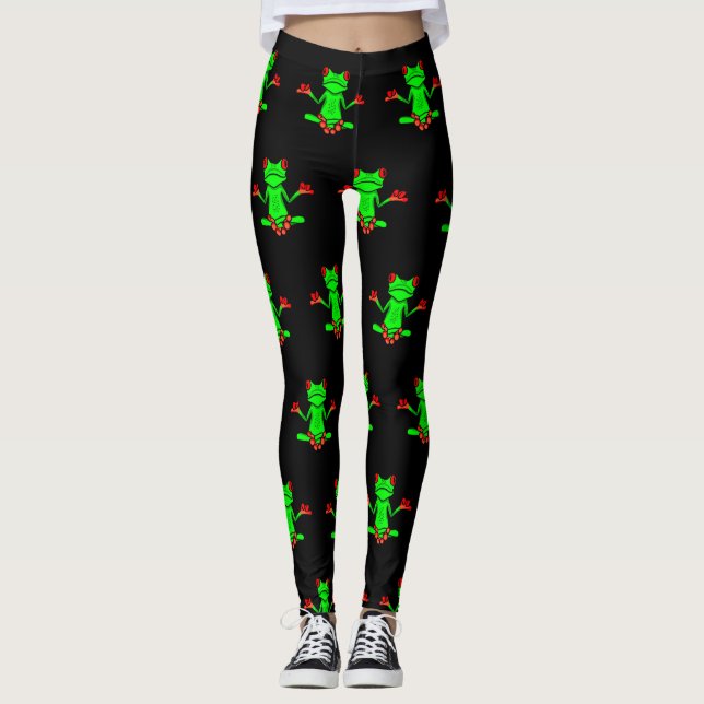 Zen Tree Frog Leggings (Front)