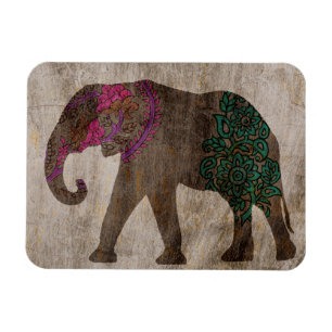 Zen Tribal Asian Elephant Magnet