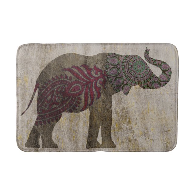 Zen Tribal Elephant Bath Mat (Front)