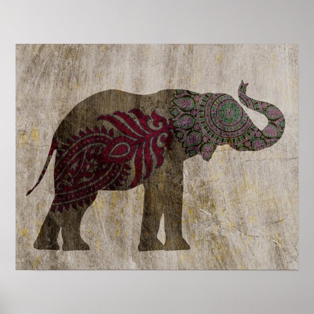 Zen Tribal Elephant Poster (Front)