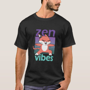 Zen Vibes Orange Cat Practicing Yoga T-Shirt