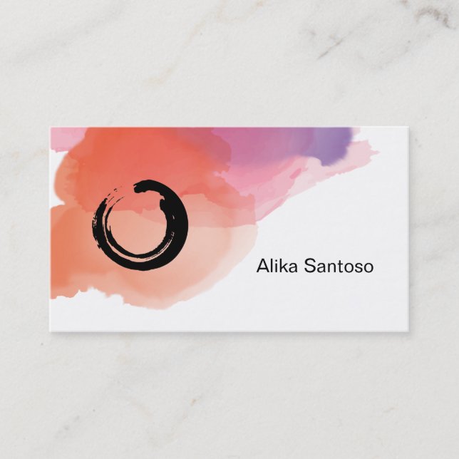 Zen - Watercolor Business Card (Front)