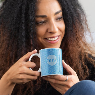 Zen Waves Asian-Inspired Monogram Coffee Mug